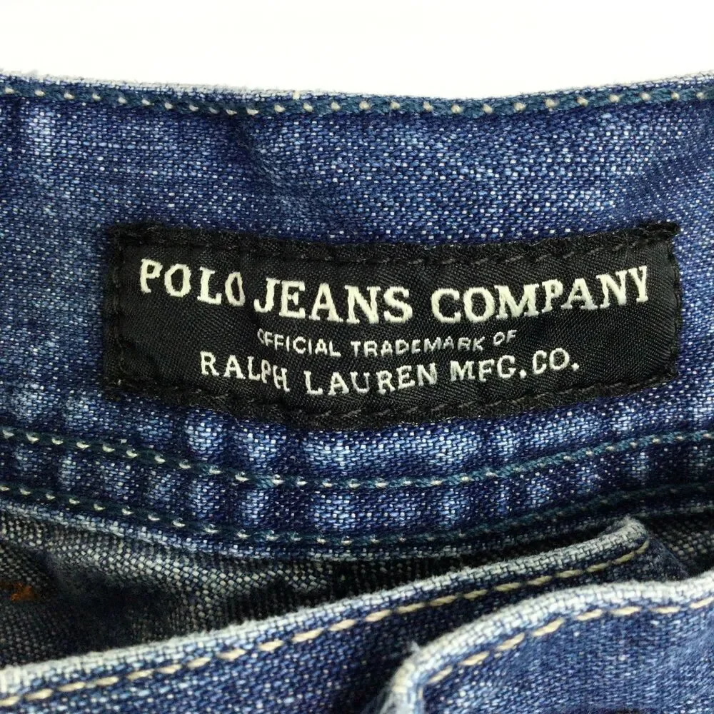 Polo Ralph Lauren Jeans Co Mens Cargo Carpenter Vintage Jeans Blue Size 34